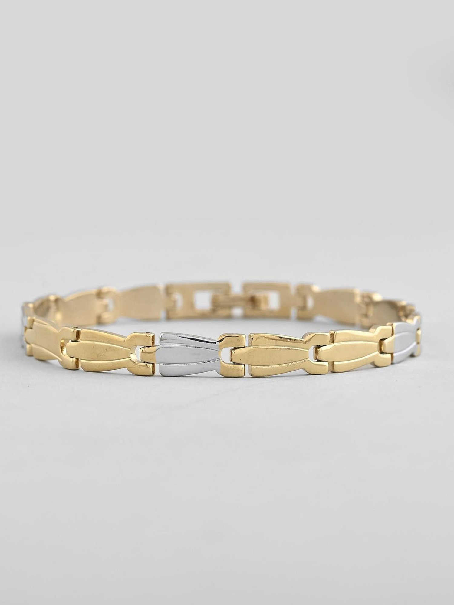 VOJ Gold and Silver Plated Designer Bracelet for Men