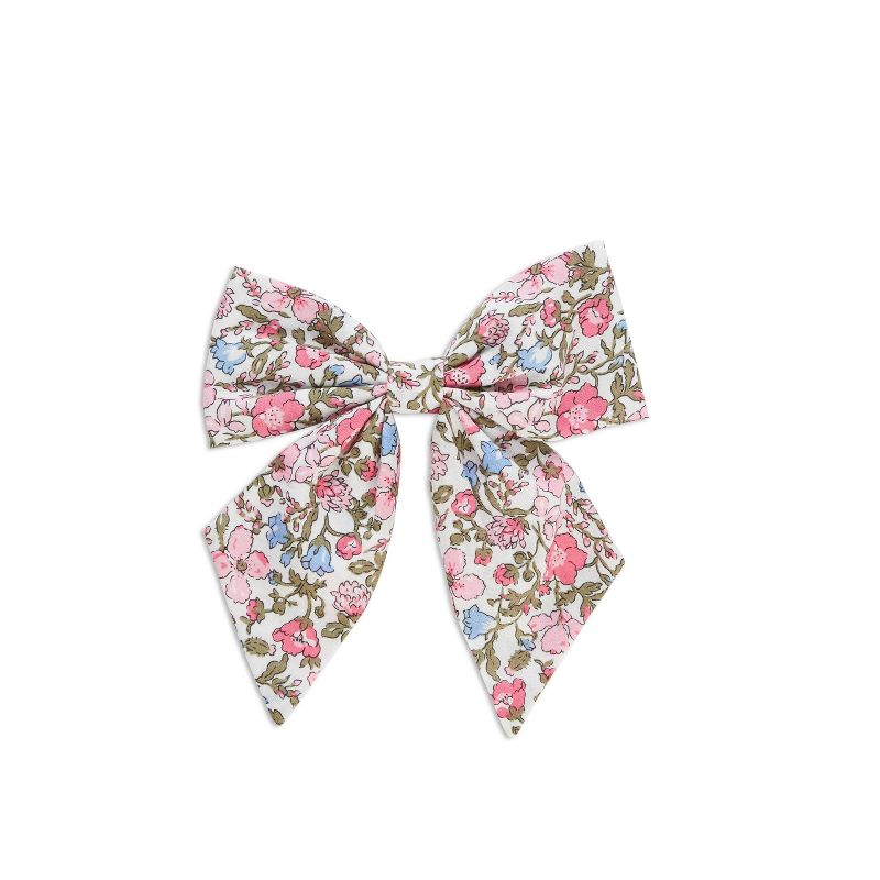 scunci Kids Bow Snap Clip - Pink Floral - 1pc