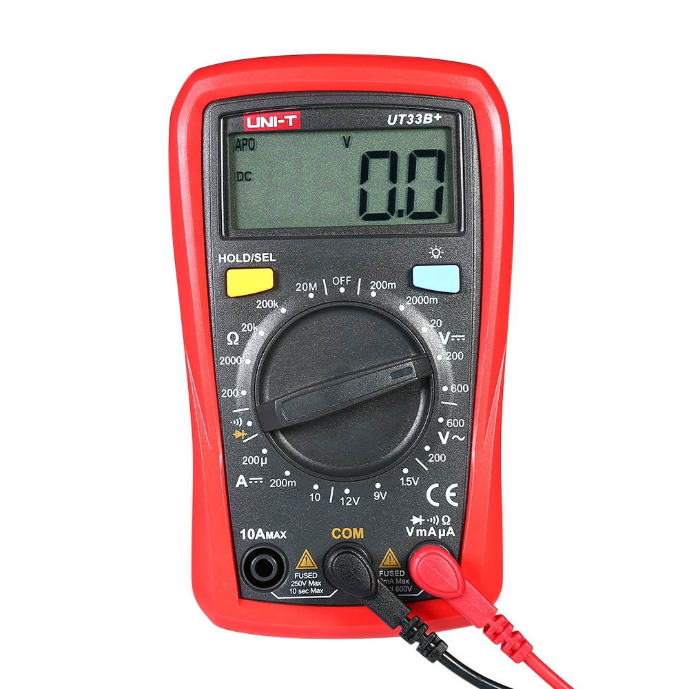 UNI-T UT33B+ Handheld LCD Digital Multimeter DC/AC Voltage DC Current Meter Resistance Tester Voltmeter Ammeter