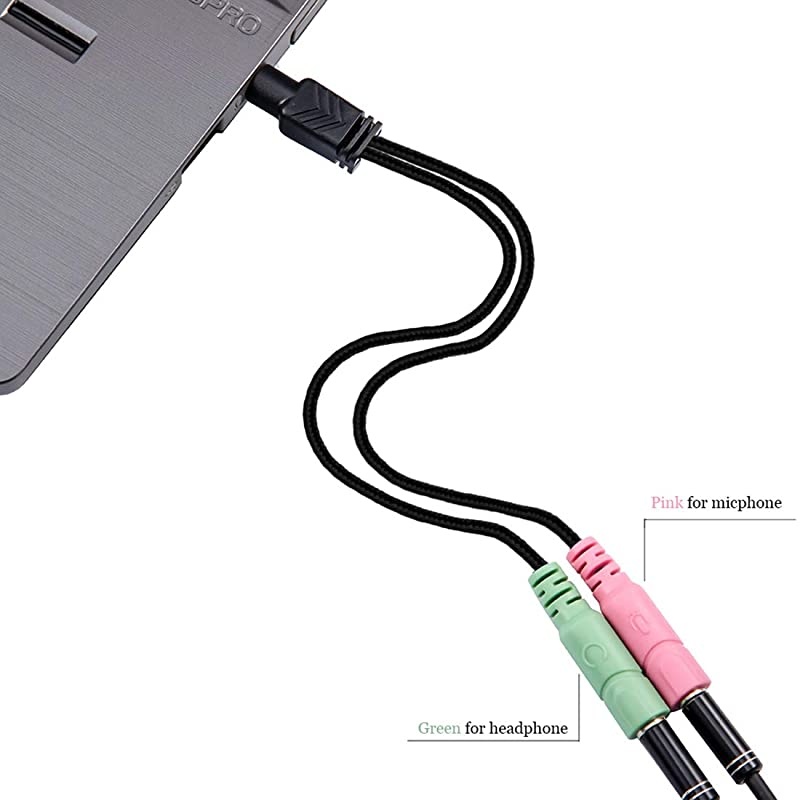35mm Jack Cable Headset Adapter Kit CTIA for LaptopMacPS4SmartphoneXbox OneTablet Earphone with HeadphoneMicrophone Simultaneously Y Splitter Audio 2 Female to 1 Male