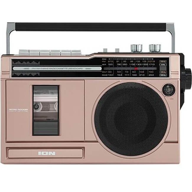 Ion Retro Rocker&trade; Portable Boombox with Bluetooth - Rose Gold