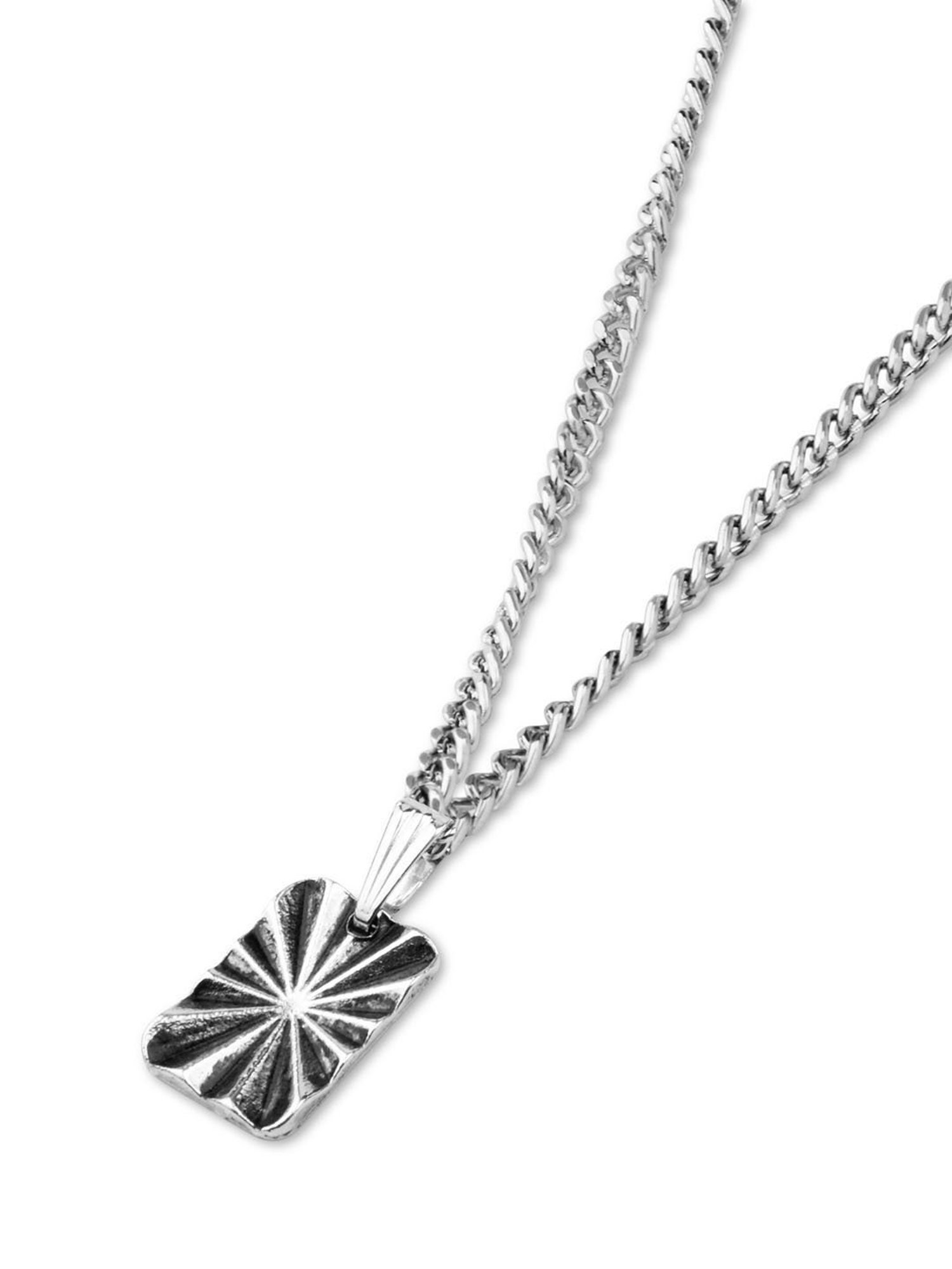 The Bro Code Silver-Plated Rectangular Pendant Necklace for Men