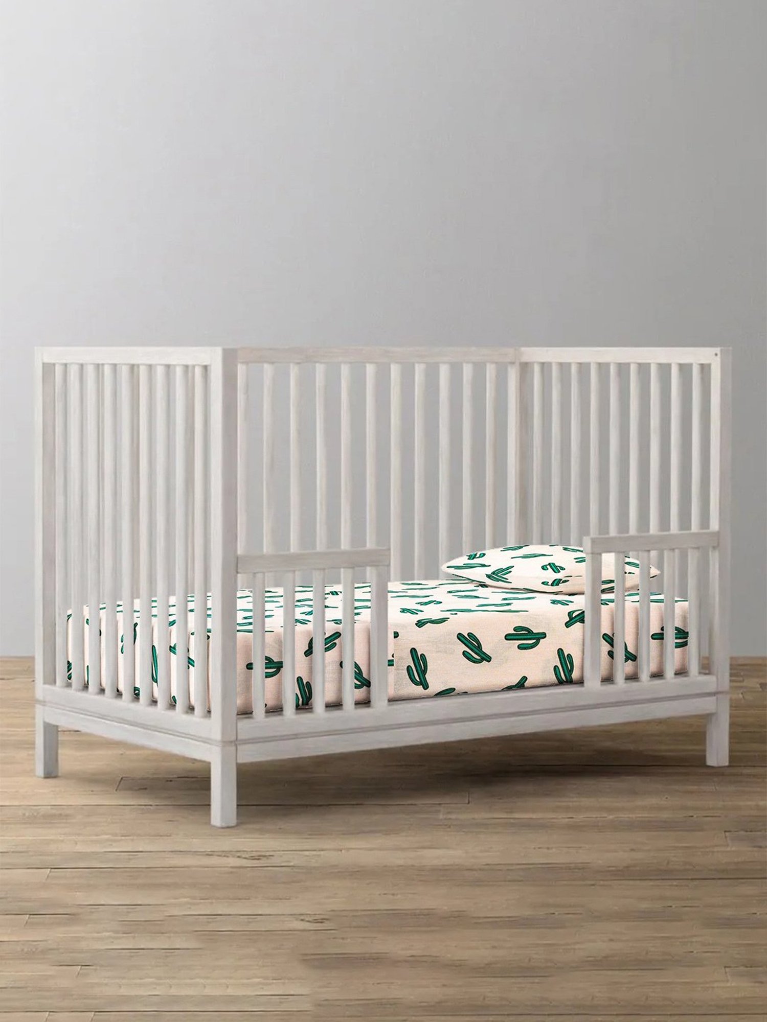 The Baby Atelier Botanical Pink Cotton Fitted Crib Sheet