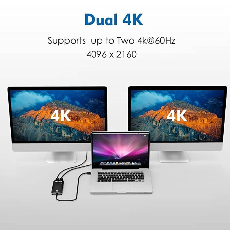 Thunderbolt 3 to Dual DisplayPort Adapter Dual 4K60Hz Display or Single 5K60Hz Display or for Mac Windows Great for Home Office Online Class Only Supports with Thunderbolt 3 Logo