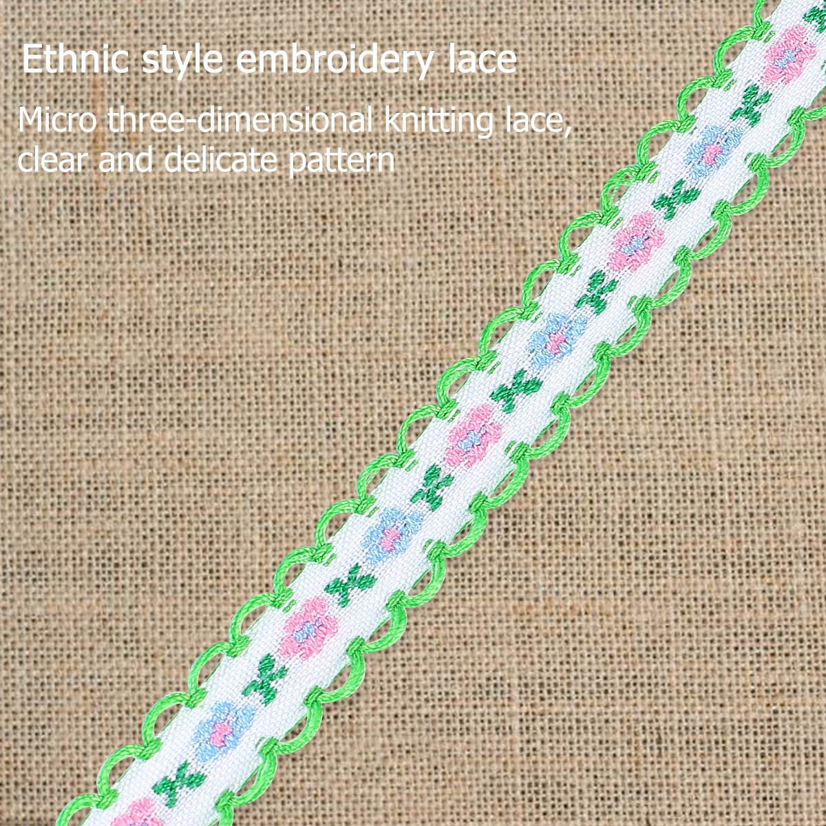 Ethnic Style DIY Clothing Accessories Embroidery Lace Flower Pattern Embroidered Lace Narrow Fashion Ancient Costume Lace (1)