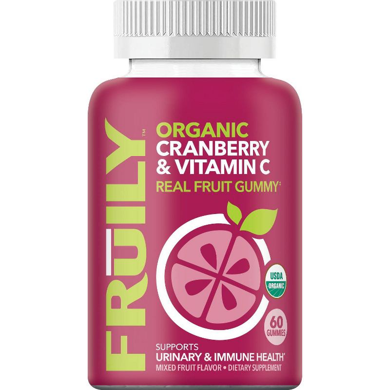 Fruily Organic Cranberry & Vitamin C Real Fruit Gummy - 60ct