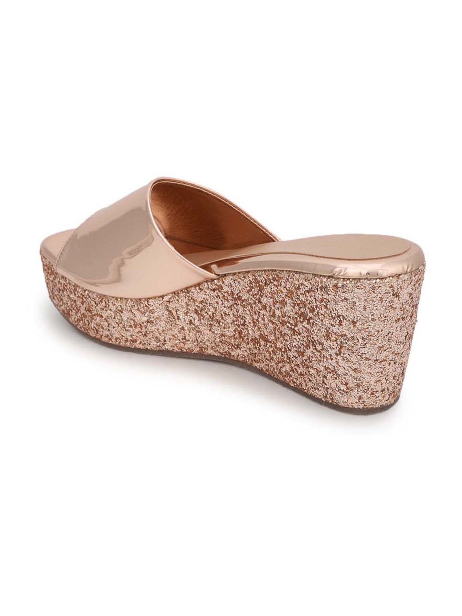 Truffle Collection Women's Rose Gold Casual Wedges