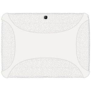 AMZER SIILICONE JELLY SOFT SKIN FIT CASE COVER FOR SAMSUNG GALAXY TAB 3 10.1 - SOID WHITE