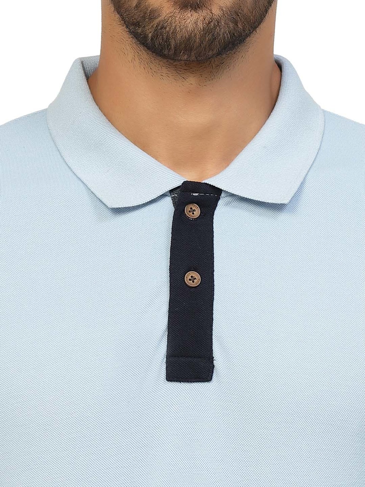 Kalt Sky Blue Regular Fit Polo T-Shirt