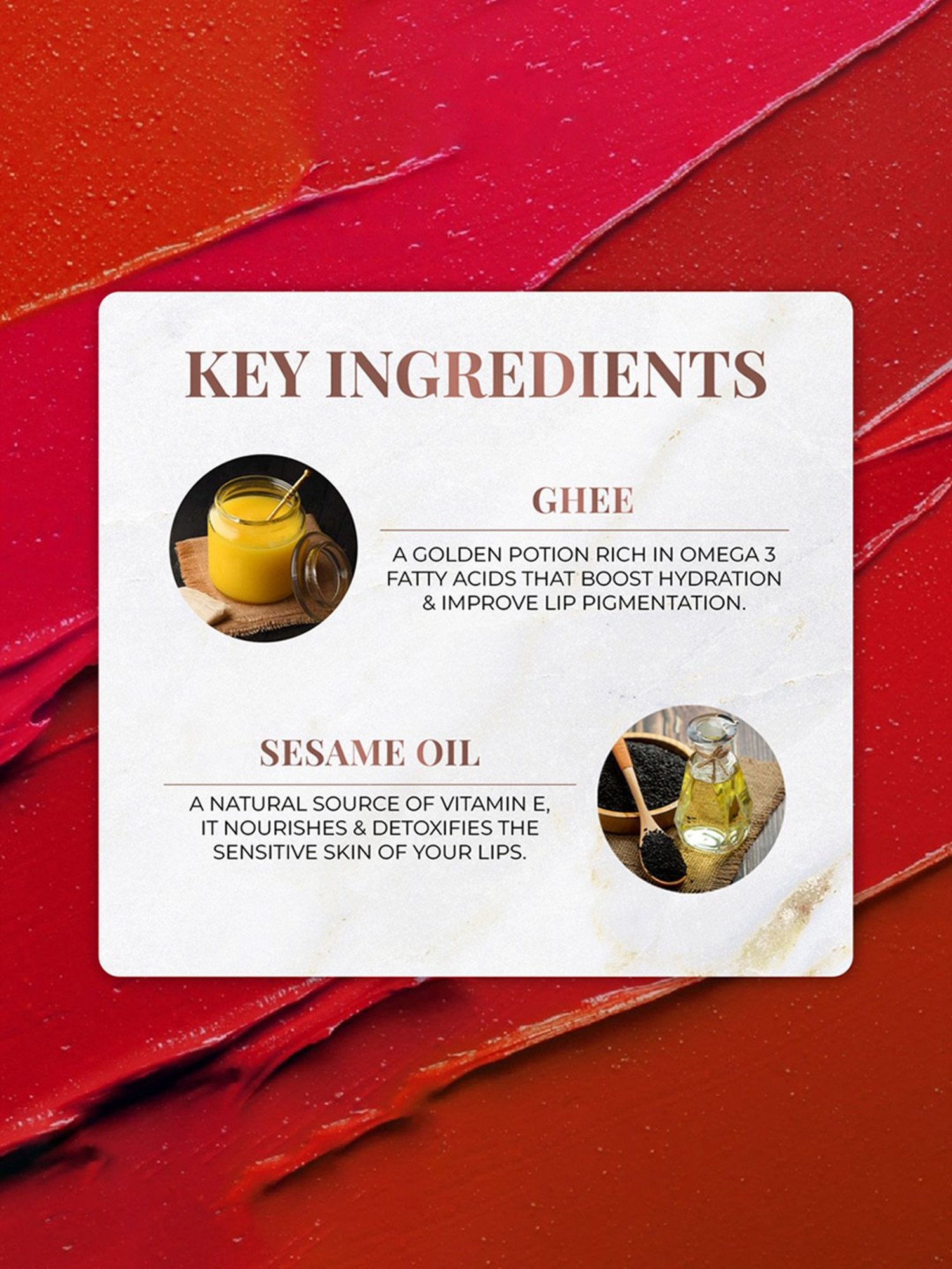 JUST HERBS Herb Enriched Ayurvedic Lipstick 06 Serin (Burnt Red) - 1.8 gm