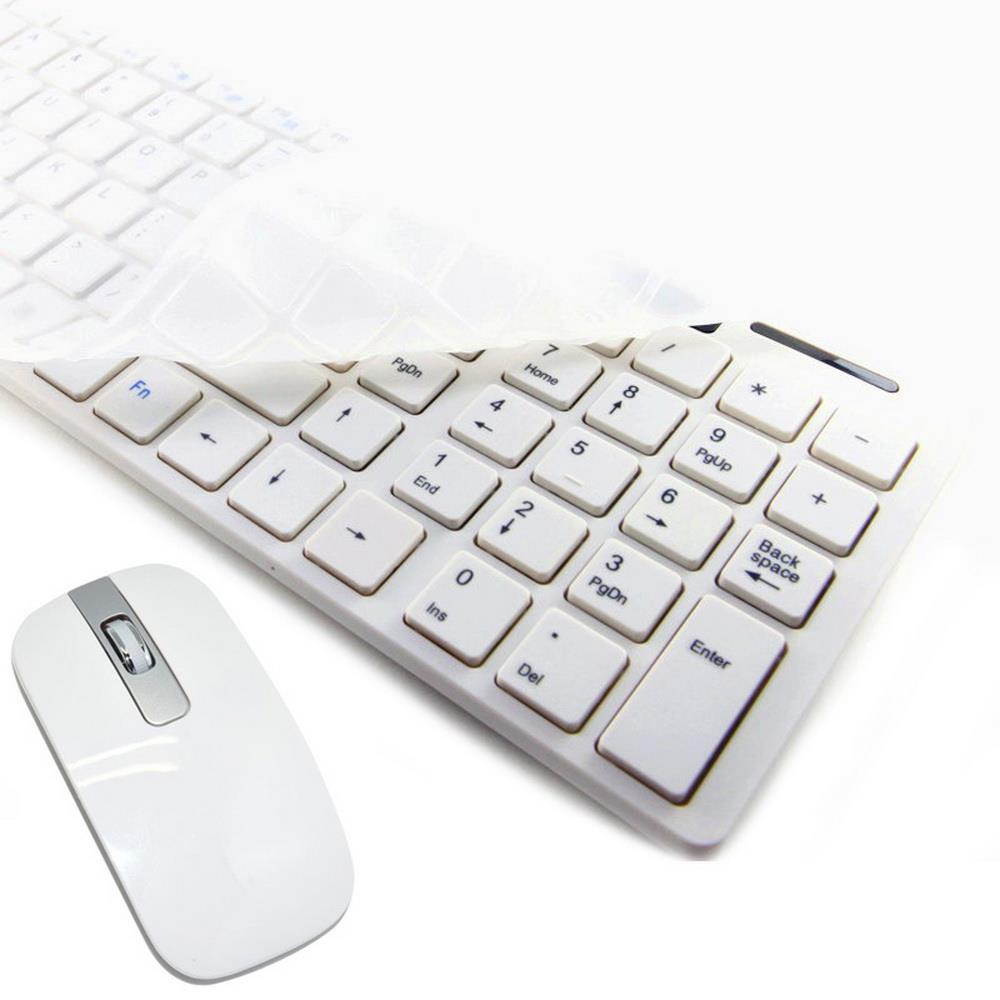 axGear Wireless 2.4G Keyboard Mouse Combo Slim For Desktop Laptop PC White