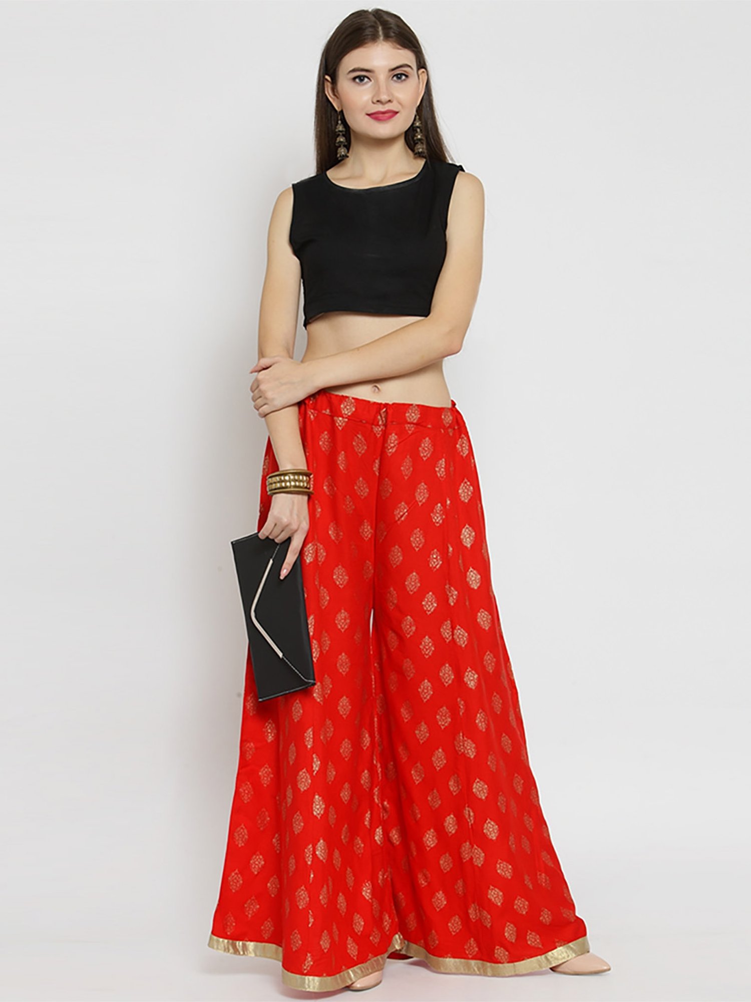 Castle Red Printed Palazzos