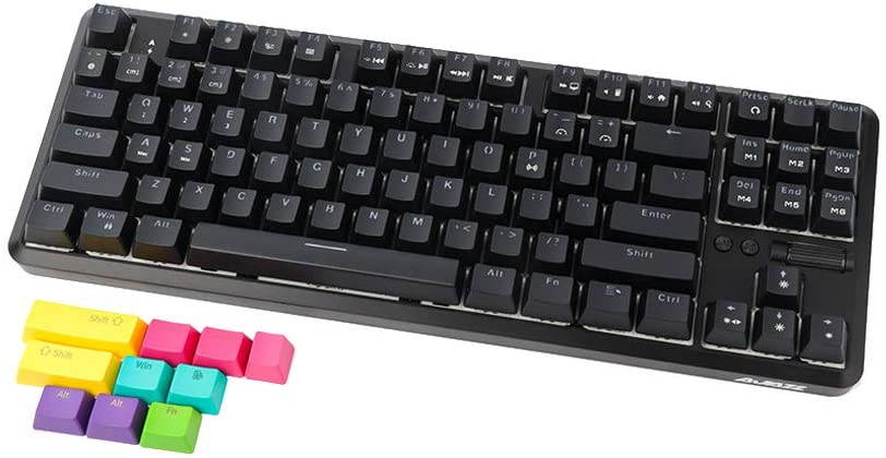 Glorious Modular Mechanical Gaming Keyboard (GMMK)- Barebone Edition (DIY Assembly Required) (Full Size, Black) + Glorious Black Aura Keycaps (Bundle)