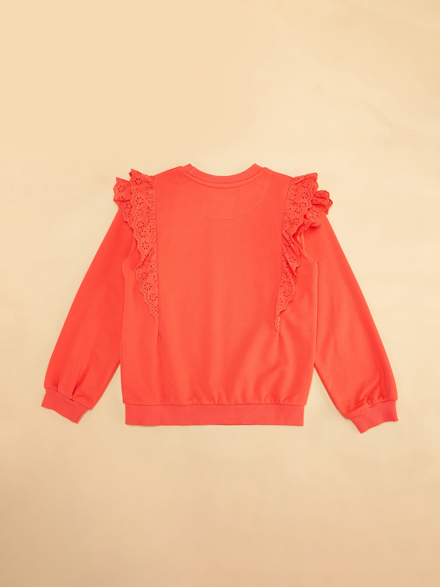 YU by Pantaloons Kids Coral Solid Full Sleeves Sweatshirt