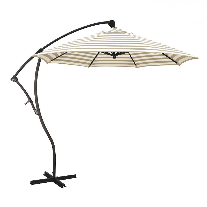 California Umbrella Bayside Series 9 Ft Octagonal Aluminum 360 Tilt Cantilever Patio Umbrella W/ Crank Lift