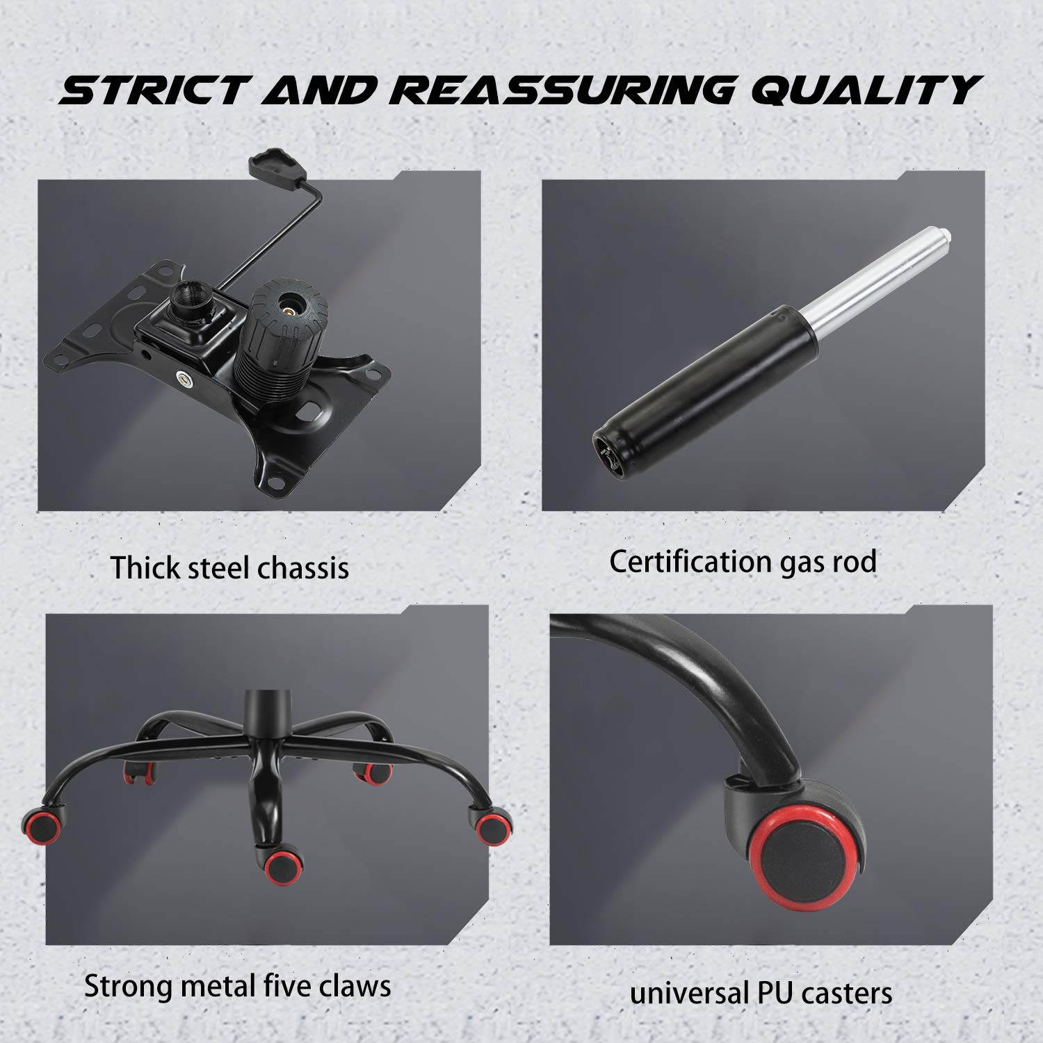 Gaming Chair Racing Gamer Chair Ergonomic Office Chair Home Office Computer Chair High Back PU Leather Chair with Lumbar Cushion and Headrest  Red