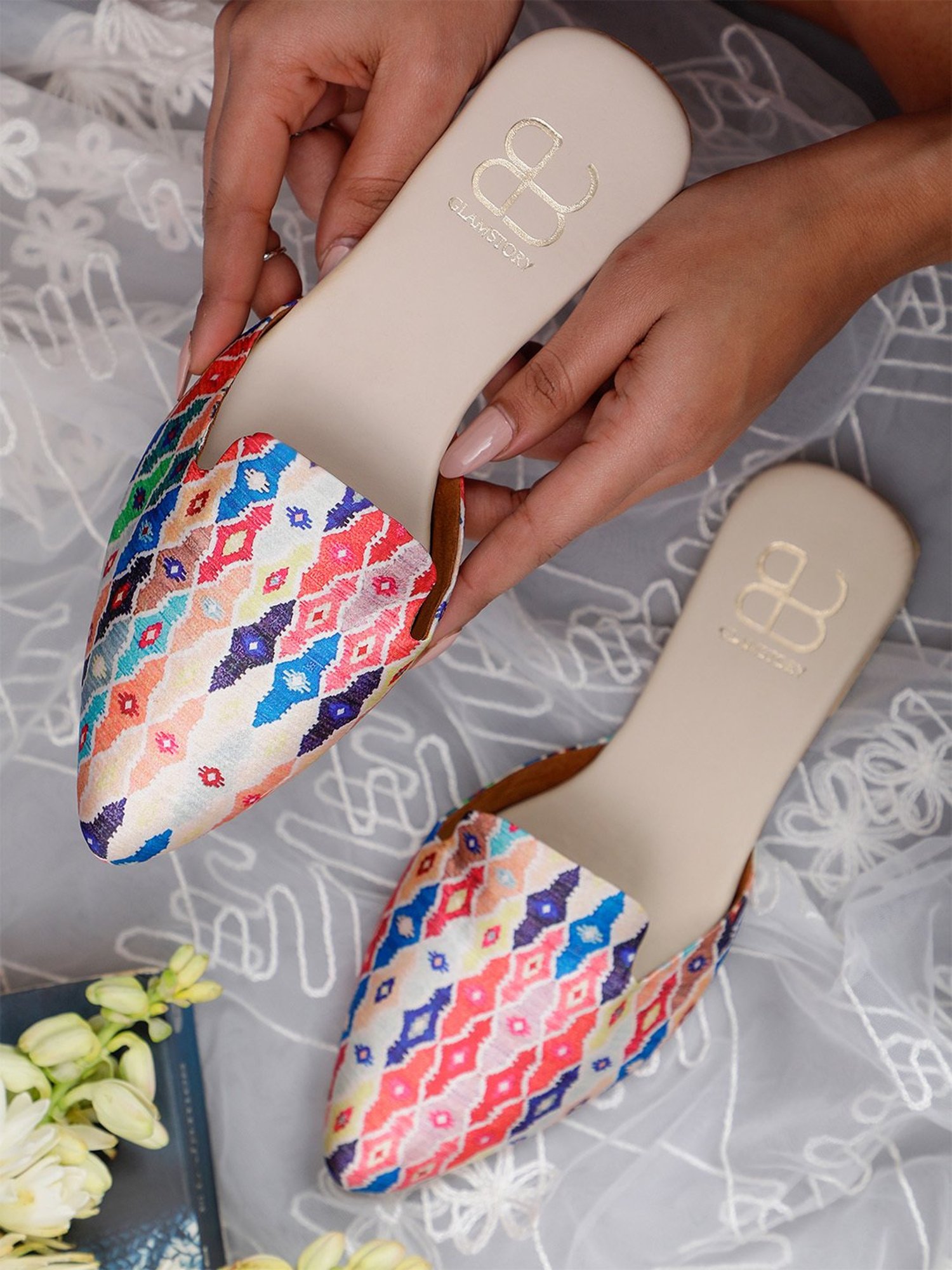 Glam Story Women's Indie Pop Multicolored Mule Shoes