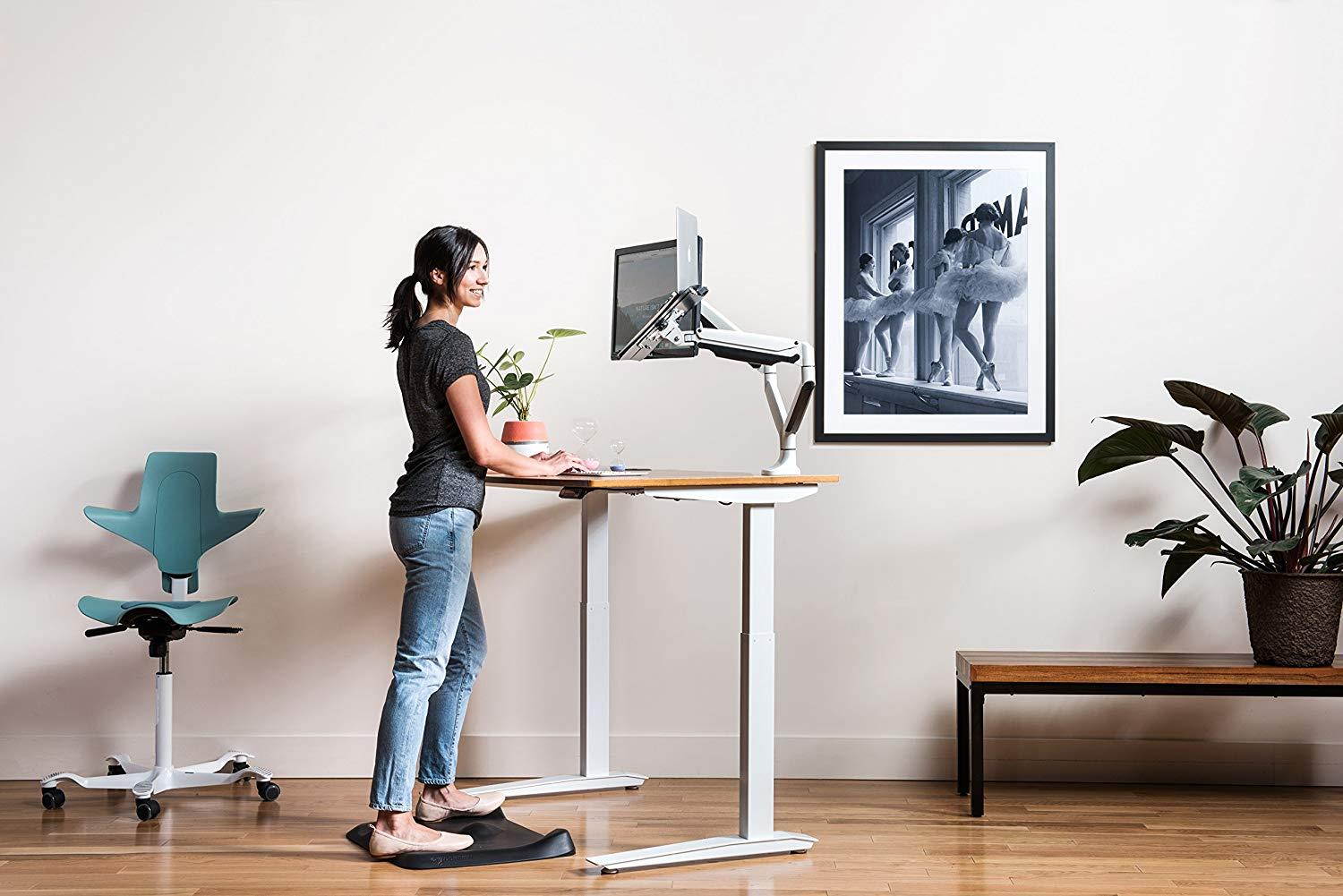 Topo Mini by Ergodriven | The Smaller Not-Flat Standing Desk Anti-Fatigue Mat with Calculated Terrain (Obsidian Black)