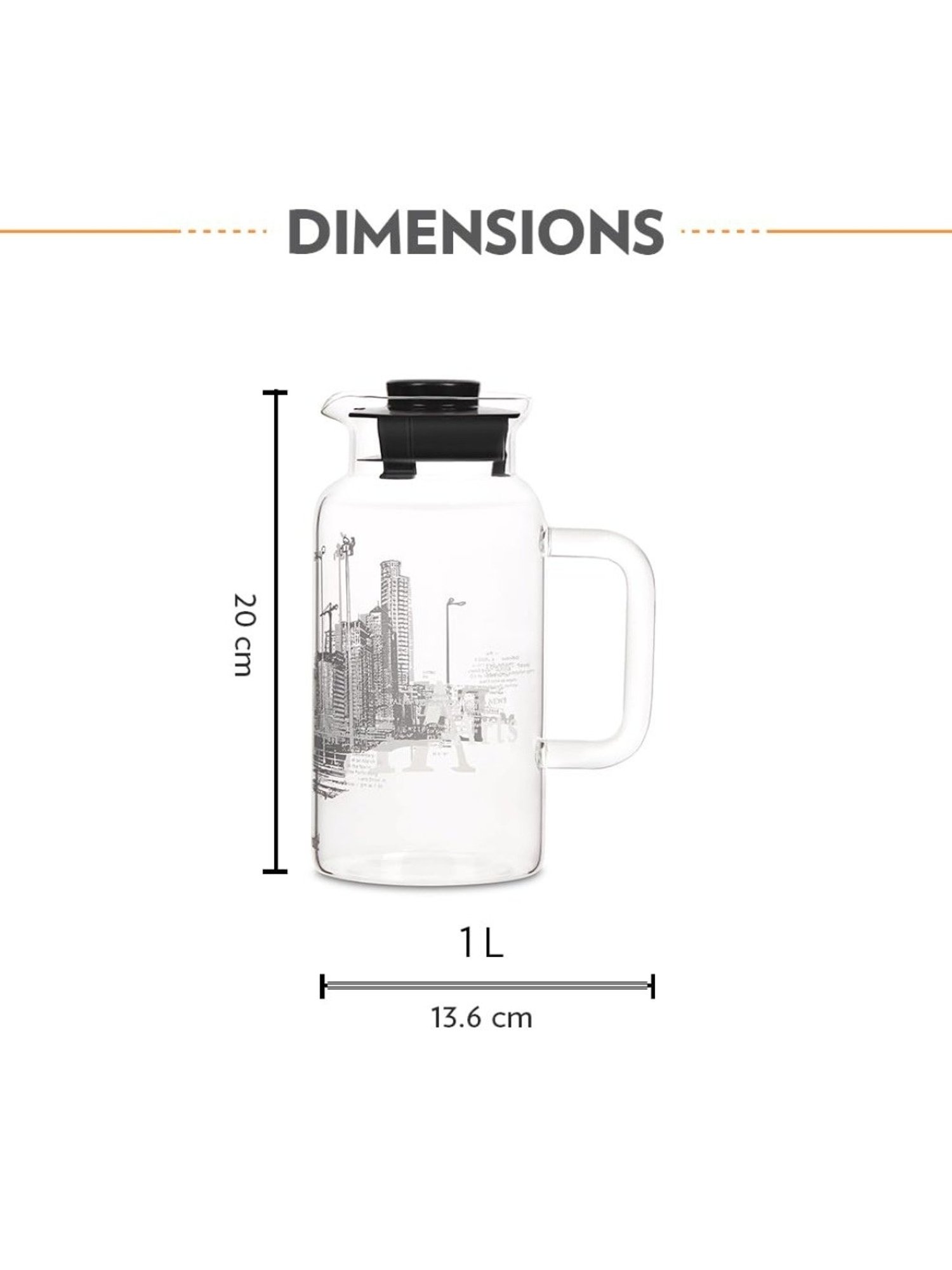 Borosil Silver Stainless Steel Wonder Jug (5700 ML)