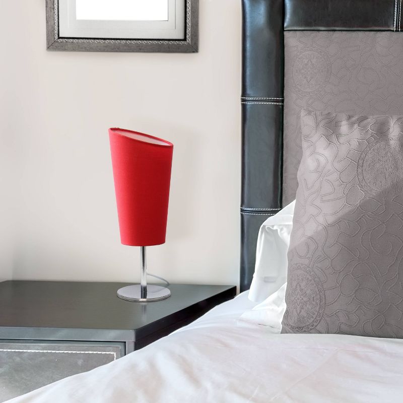 Mini Table Lamp with Angled Fabric Shade Red - Simple Designs
