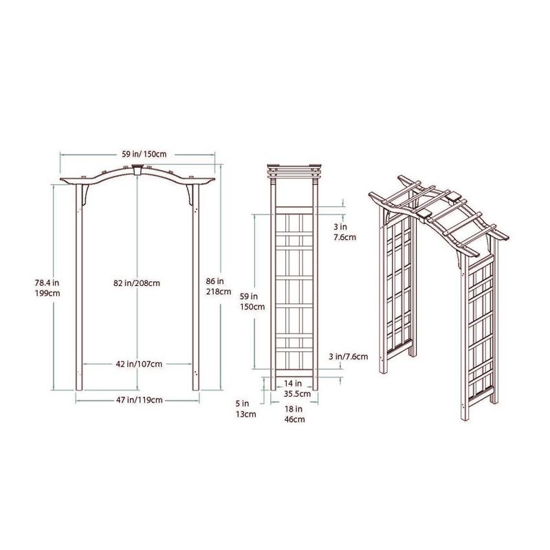 Westwood 18" Cedar Arbor Garden Decorative Structures - Brown - Arbors - Vita