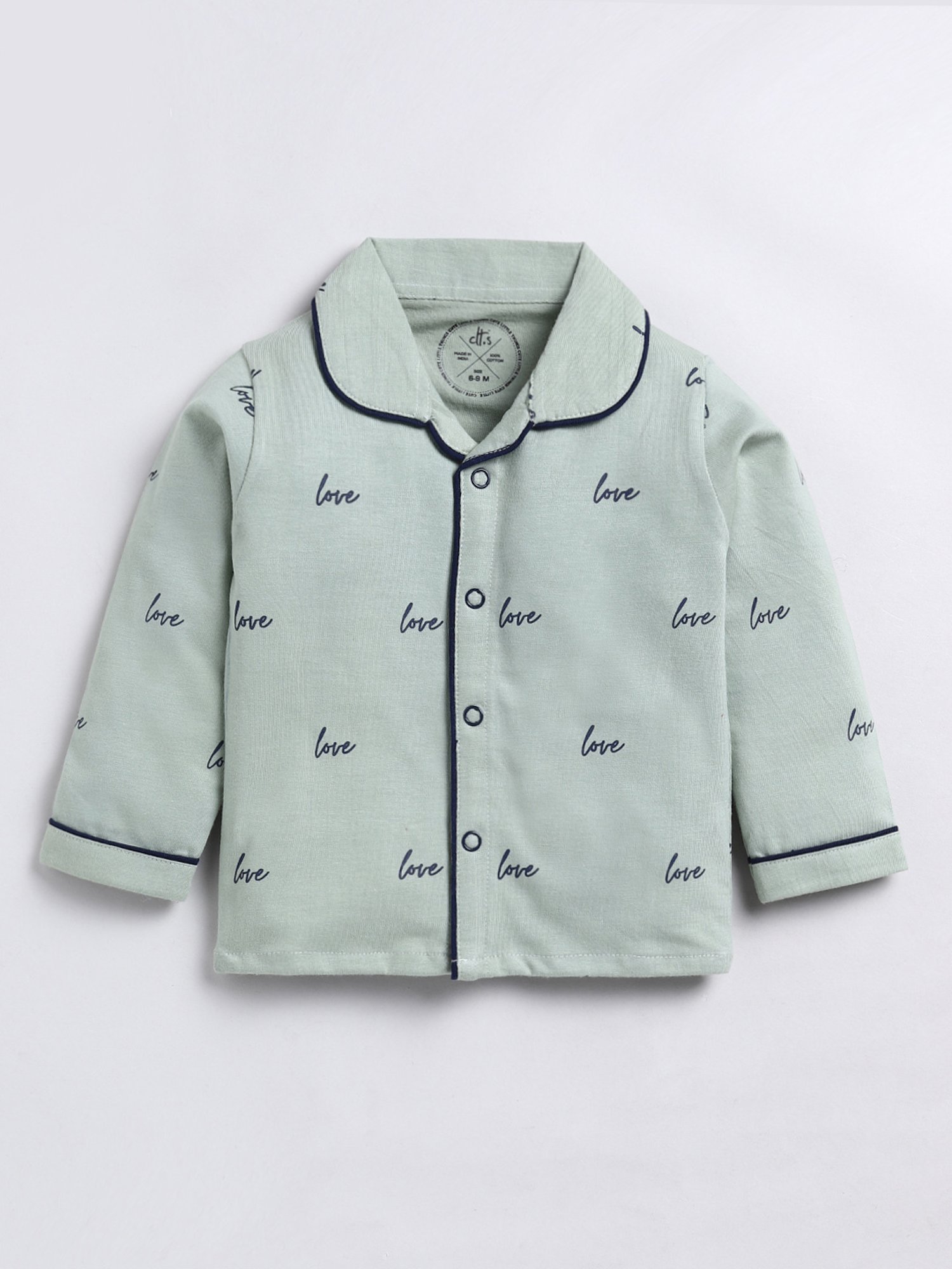 Clt.s Unisex Green Cotton Typography Co-ord Set