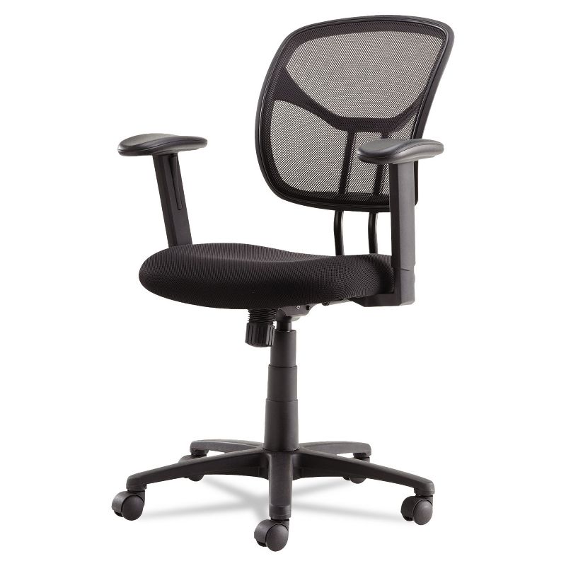 Oif Swivel/Tilt Mesh Task Chair Height Adjustable T-Bar Arms Black/Chrome MT4818