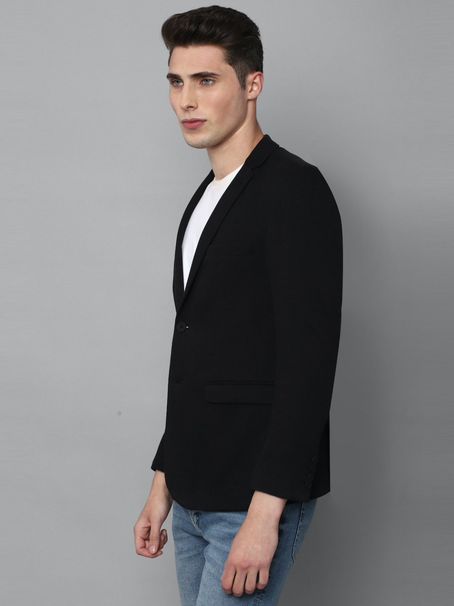 Louis Philippe Sport Black Cotton Slim Fit Blazer