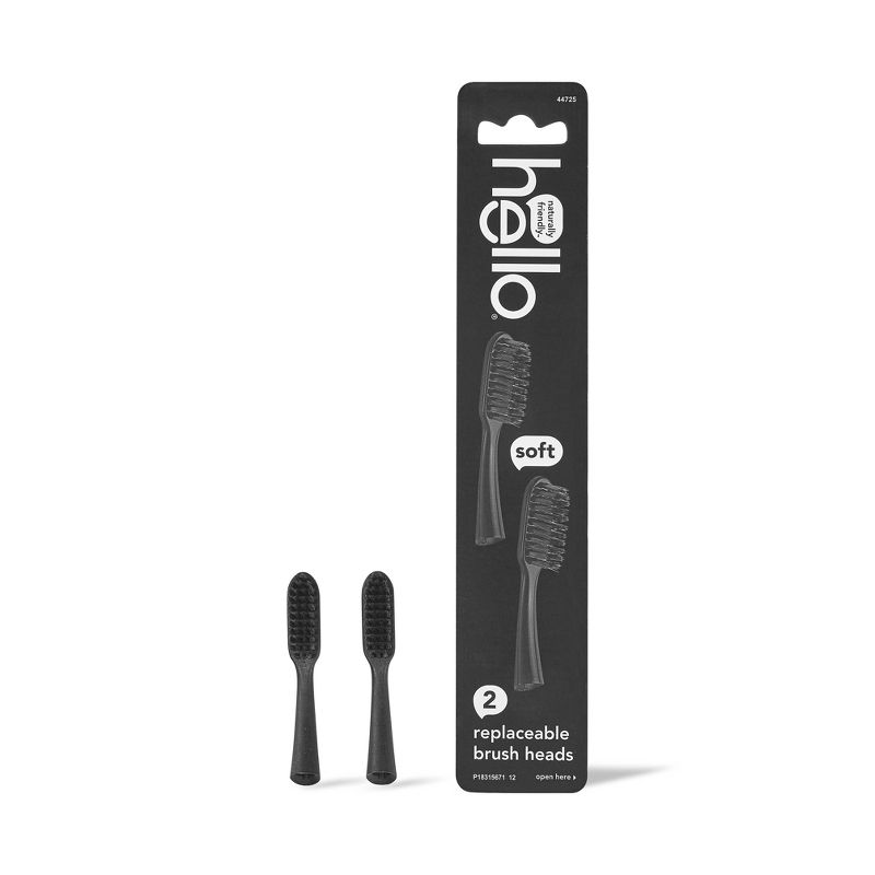 hello Sustainable Toothbrush Head - Black - Trial Size - 2ct