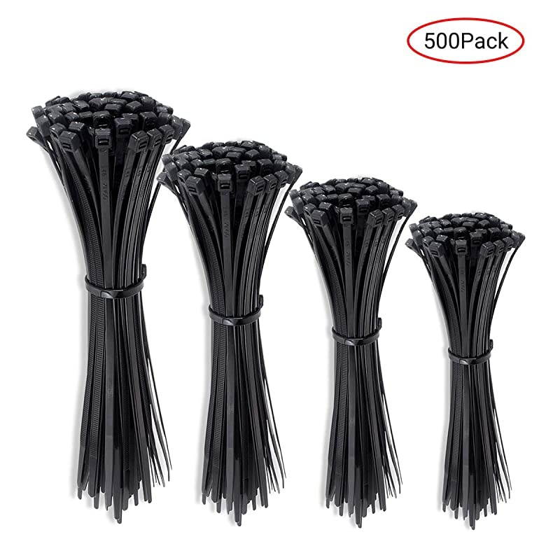 Zip Ties Nylon Self Locking Heavy Duty Wire Ties 8 inch 100 Pieces Black