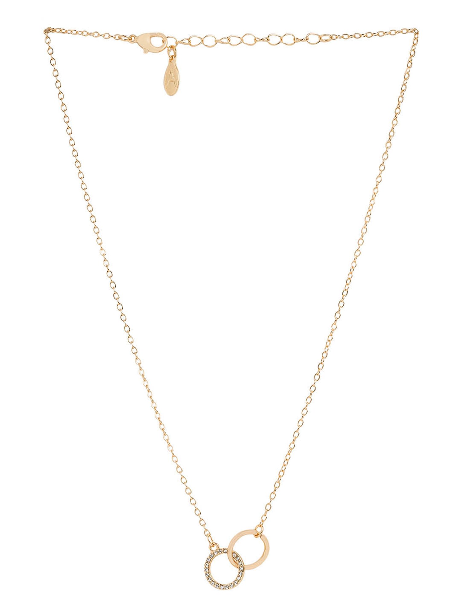 Accessorize London Gold Pave Link Circle Necklace for Women