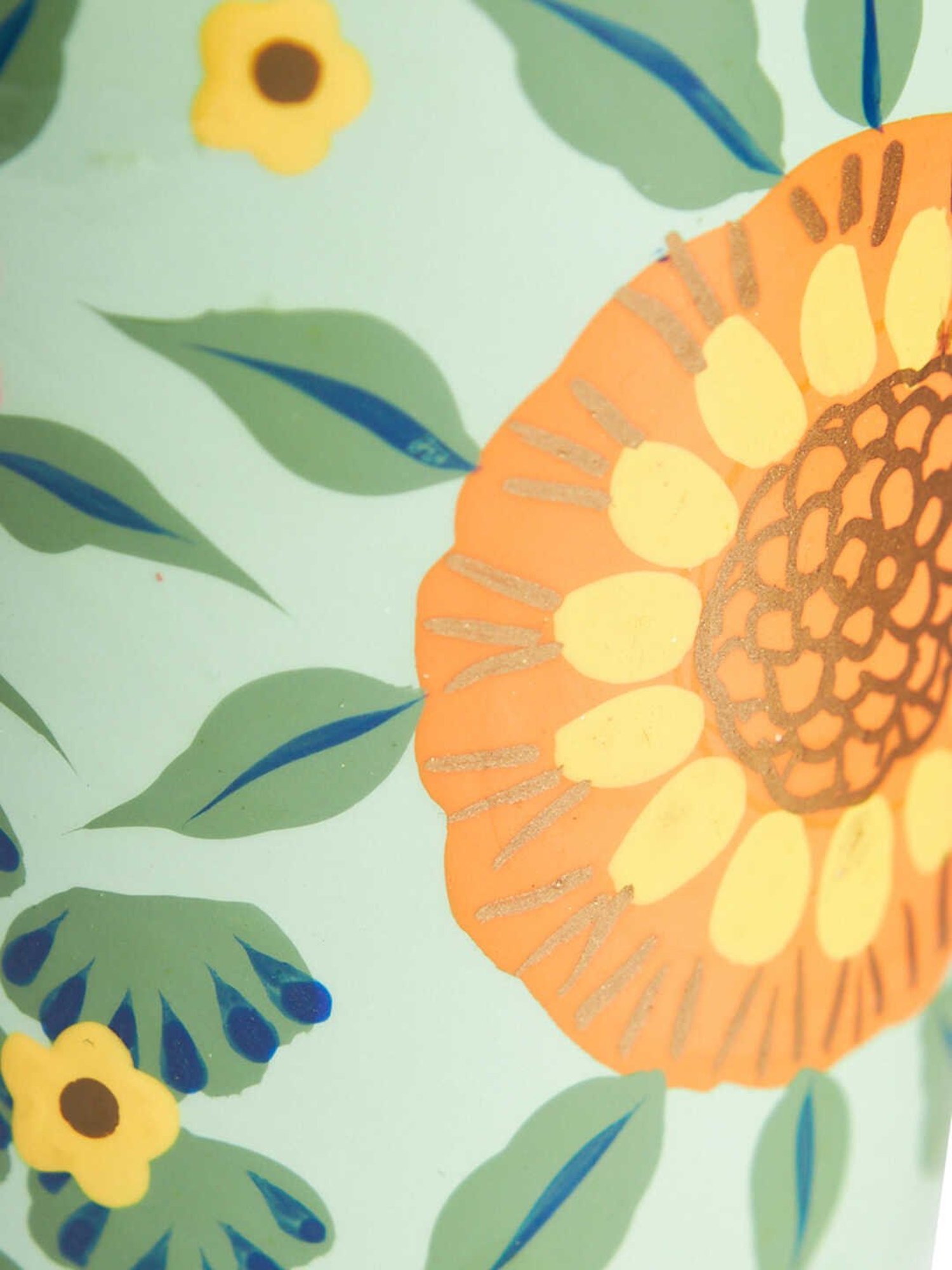Chumbak Marigold Floral Teal Tumbler (250 ML)
