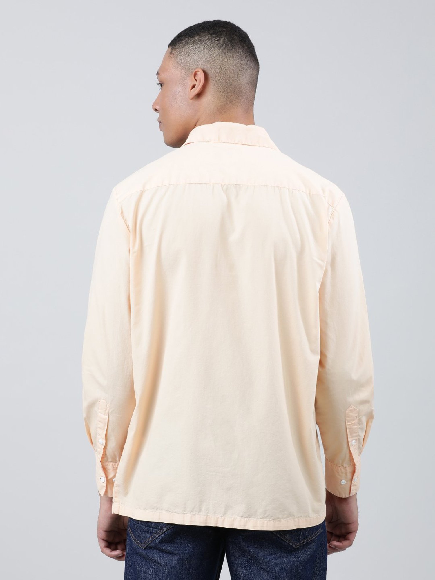 Bene Kleed Peach Relaxed Fit Cotton Shirt