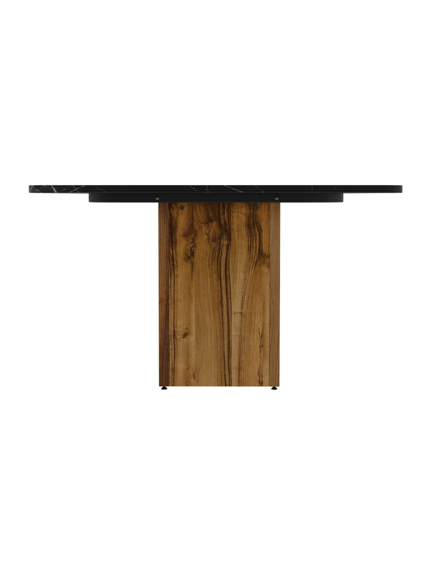 Godrej Interio Pedestal Black & Brown Engineered Wood 6 Seater Rectangular Dining Table