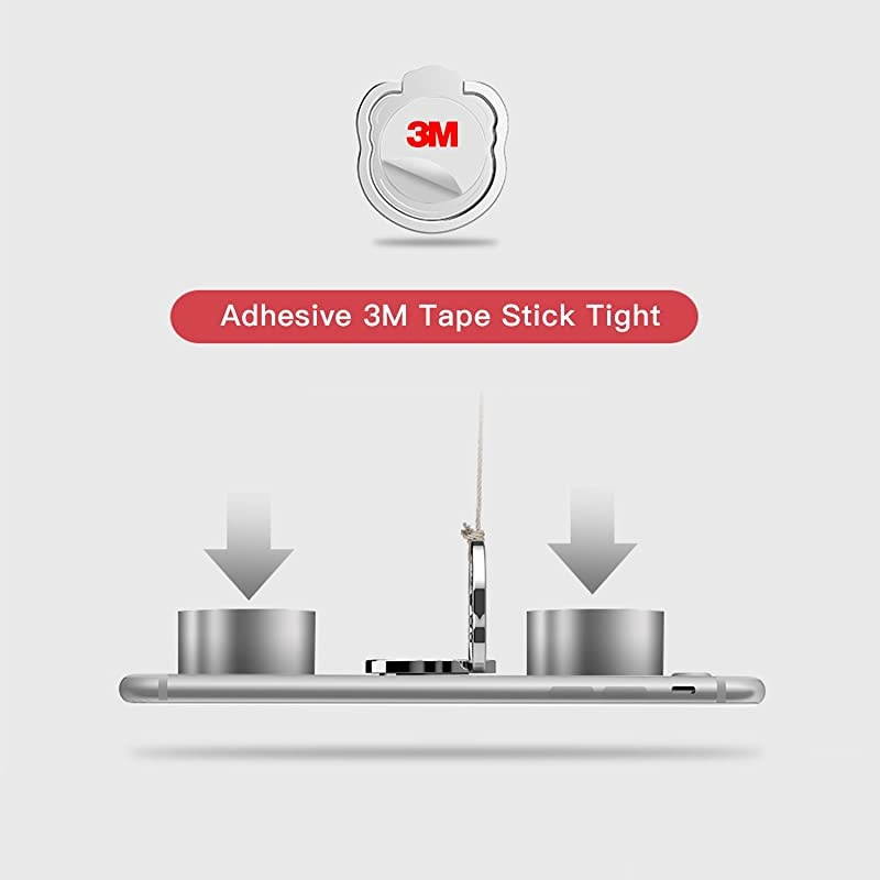 Cell Phone Skull Ring Grip Set of 2 Packs 360&deg; Adjustable Finger Ring Holder Suitable for Magnetic Car Mount Kickstand for Cell PhoneBlack and White