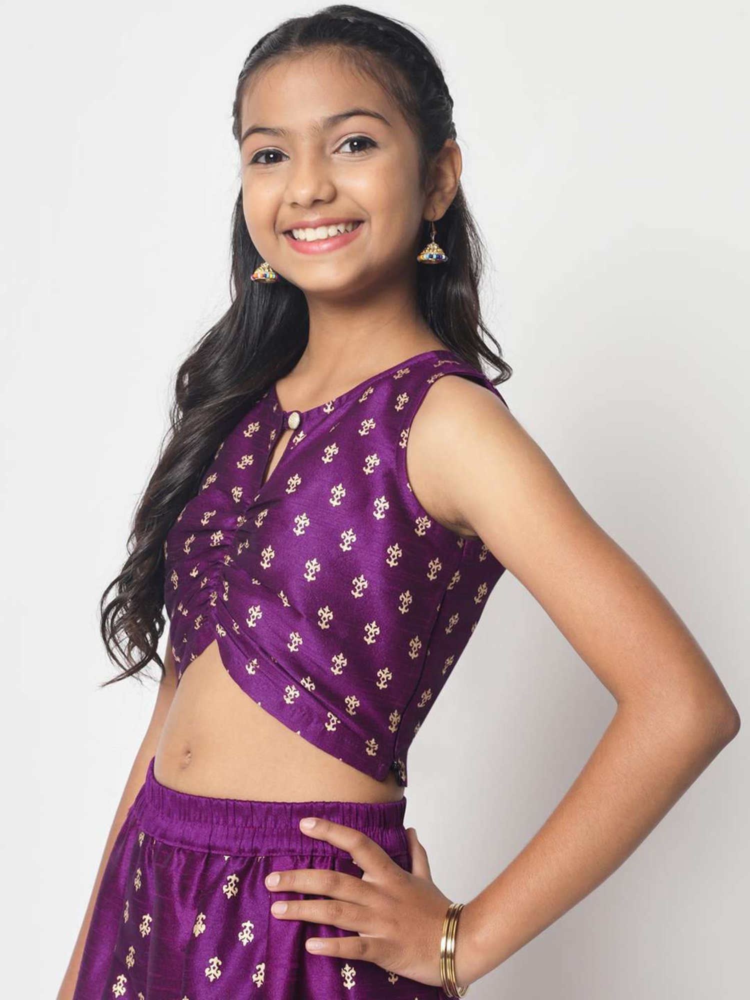 studiorasa Kids Purple Printed Top