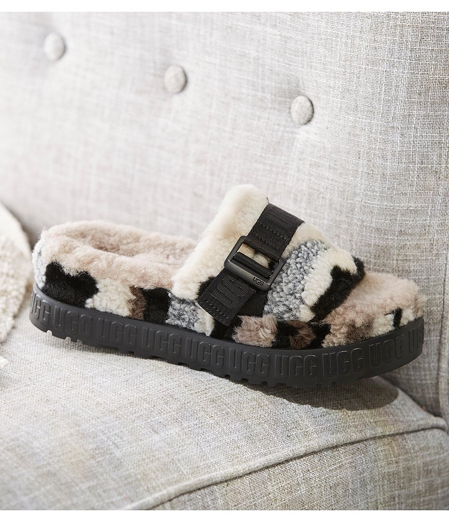 UGG&reg; Fluffita Cali Collage Buckle Faux Shearling Slides
