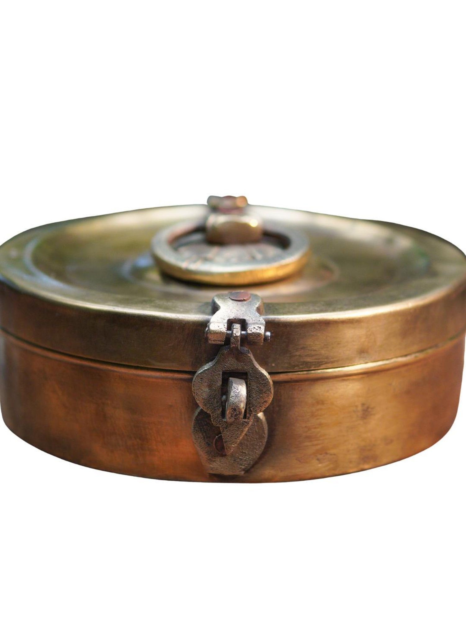 Ambi Handcrafted Vintage Elegant Brass Chapati Container 8 Inch Diameter