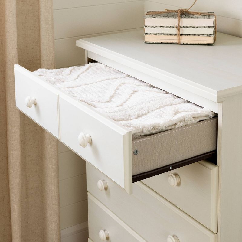 Summer Breeze 5-Drawer Chest  White Wash  - South Shore