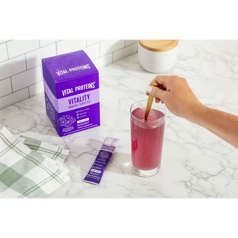 Vital Proteins Vitality Immune Booster Dietary Supplement Sticks - Grape Citrus - 14ct