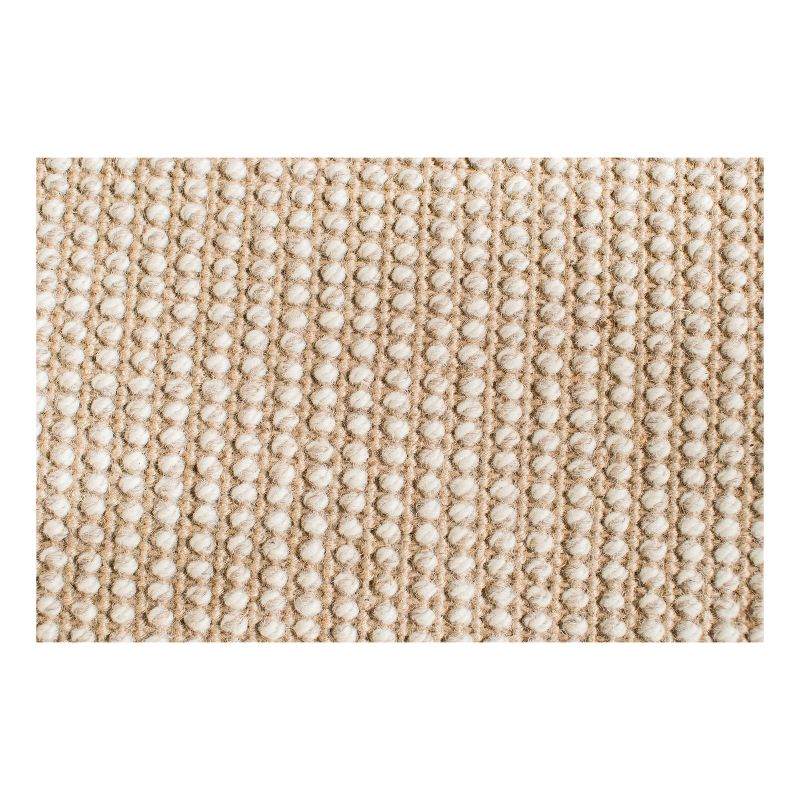 Beige Solid Woven Area Rug 5'X8' - Anji Mountain