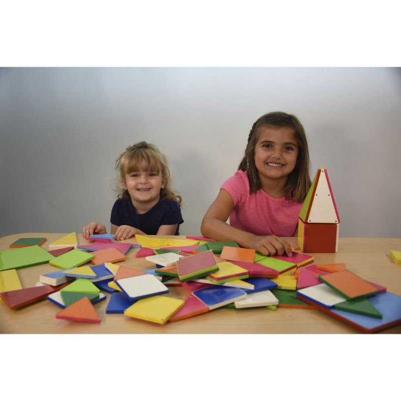 Magna-Tiles 3-D Magnetic Building Tiles, Solid Colors, 100 pc