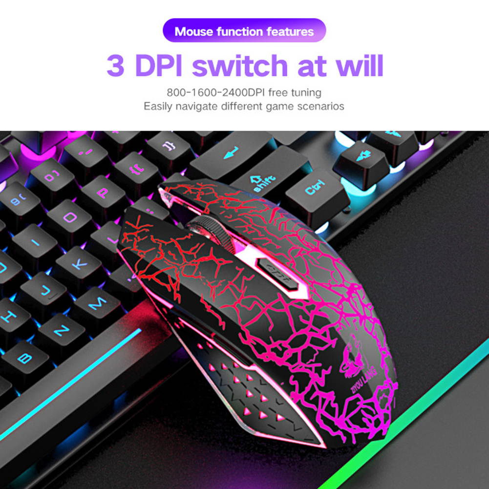 Rainbow Backlit Wireless Gaming Keyboard and Mouse Set, Rechargeable Waterproof Mechanical Feel Keyboard and Gaming Mouse for Gamer Laptop PC
