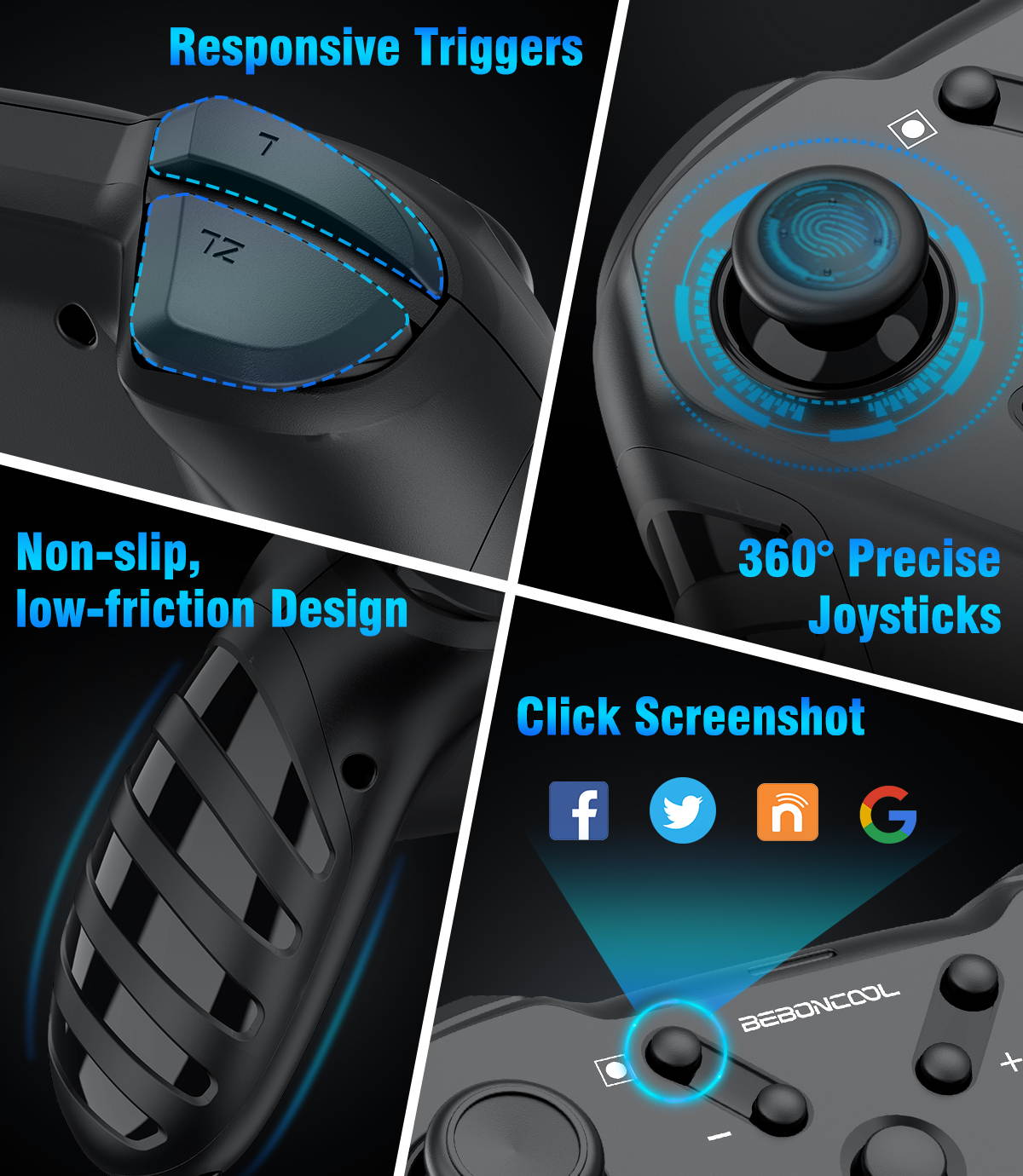 ESYWEN Wireless Controller Gamepad for Switch, Wireless Pro Controller for Switch Console Game Joystick Joypad with Turbo, Motion Control, Dual Shock