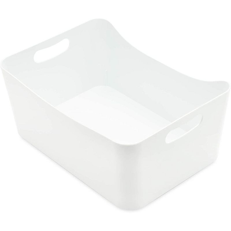 Lakeside Large Clear Plastic Storage Bins for the Kitchen and Home - Set of 3