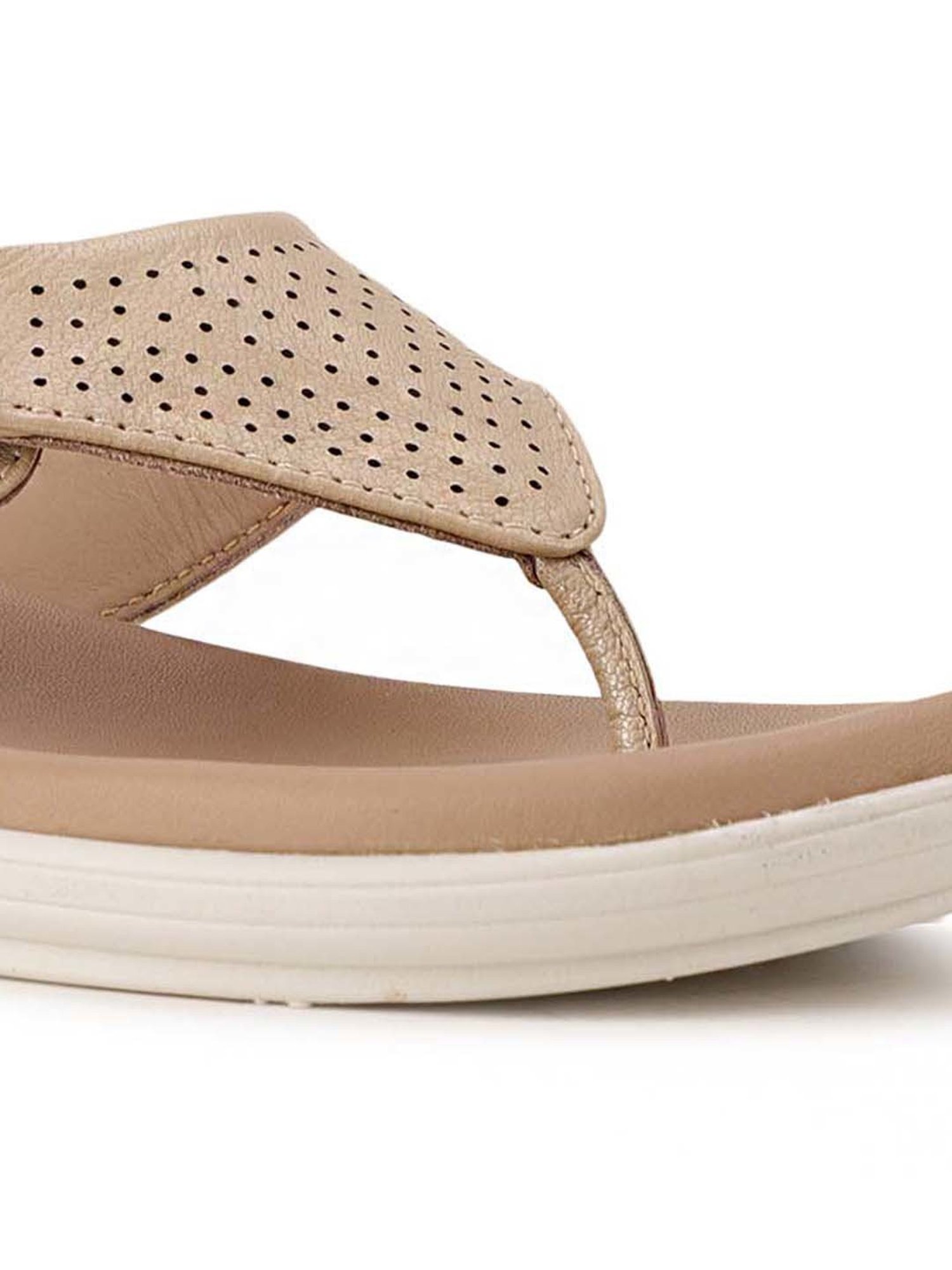 Hush Puppies by Bata Women's Beige Thong Wedges