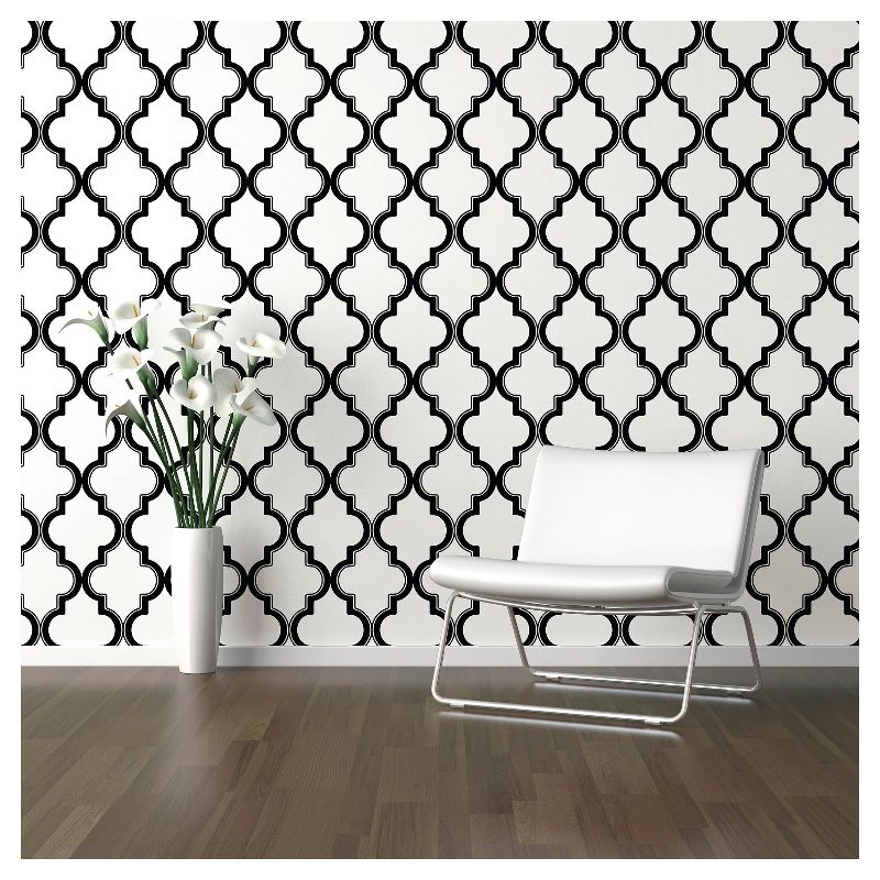 Devine Color Cable Stitch Peel & Stick Wallpaper Black/White