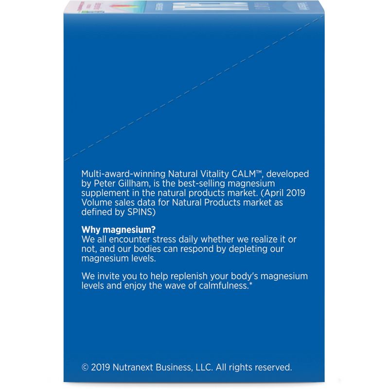 Natural Vitality Natural Calm Anti-Stress Vegan Magnesium Supplement Powder - Raspberry Lemon - 30pk