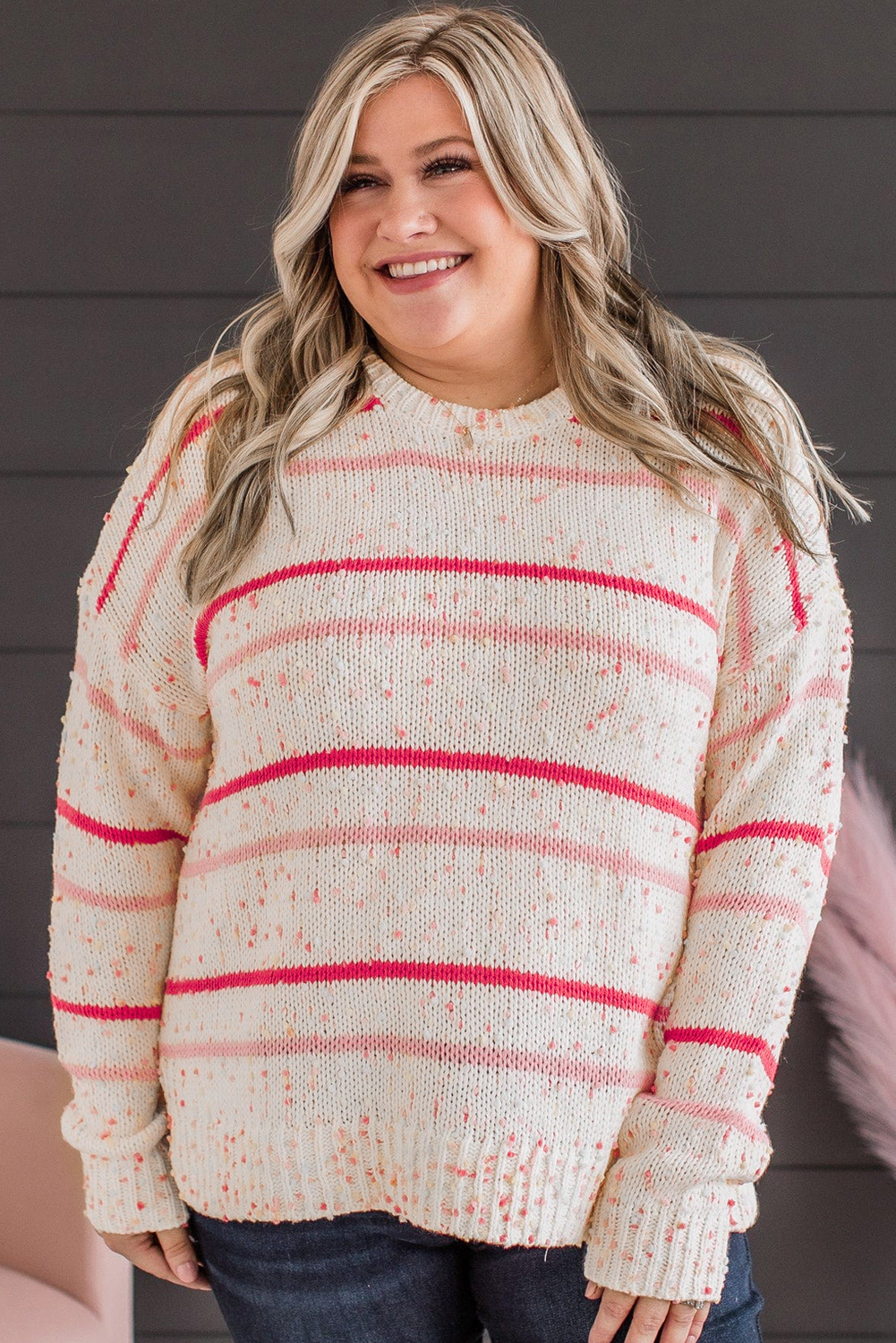 Bonbon Checkered Pattern Open Front Plus Size Cardigan