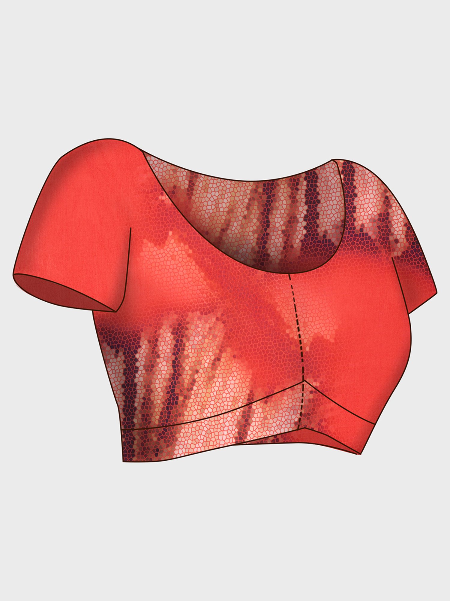 navyasa by liva Orange Printed Saree With Unstitched Blouse